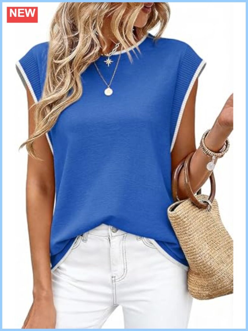Women's Knit Tank Tops Buttery-Soft Sleeveless Crew Neck Summer Business Casual